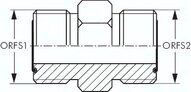 Nypel, śrubunek obrotowy, ORFS UN 11/16"-16(GZ)-UNF 9/16"-18(GZ)