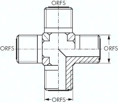 Czwórnik ORFS UNS 1"-14(GZ)