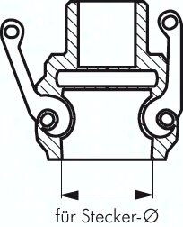 Złącze Camlock, typ D, Rp 1" GW, 6 bar, PP
