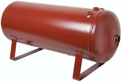 Zbiornik sprężonego powietrza poziomy 50 litrów, -0,6 do 11 bar, czerwony (RAL 3009) - Air-Com