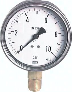 Manometr pionowy (CrNi/mos.), D100, 0 - 6 bar