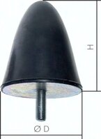 Tuleja stożkowa gumowo-metalowa, paraboliczna, M 16 x 42