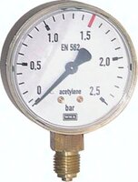 Manometr spawalniczy D63, 0 - 40 bar, do acetylenu