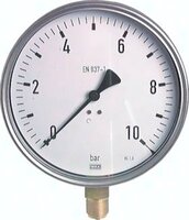 Manometr pionowy (CrNi/mos.), D160, 0 - 10 bar