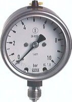 Manometr nierdzewny, bezpieczny, D63, 0 - 6 bar