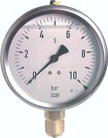 Manometr glicerynowy pionowy (CrNi/mos.) D100, 0 - 160 bar