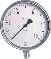 Manometr nierdzewny pionowy, D160, -1 do 5 bar