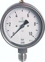 Manometr nierdzewny, bezpieczny, D100, 0 - 60 bar