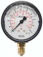 Manometr glicerynowy (tworzywo/mos.) D63, 0 - 16 bar