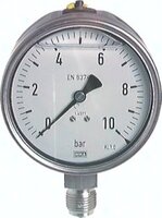 Manometr do substancji chemicznych / gliceryna pionowy,100mm, -1 do 0 bar
