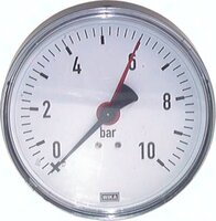 Manometr poziomy D100, 0-1 bar