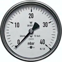 Manometr poziomy D63, -25 do 0 mbar, G1/4