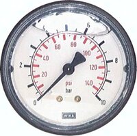 Manometr glicerynowy poziomy (miedz/mos.) D63, 0 - 40 bar