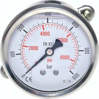 Manometr tablicowy glicerynowy D63, -1 do 9 bar