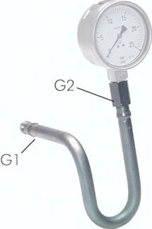 Rurka do manometru, kształt U, stalowa, G1/2(GZ)-G1/2(GZ)