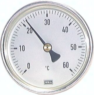 Termometr bimetaliczny poziomy, D63, 0-60°C, 40mm