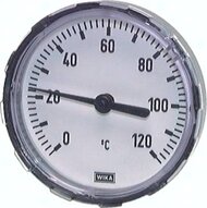 Termometr bimetaliczny poziomy, D80, 0-60°C, 60mm