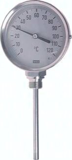 Termometr bimetaliczny, pionowy D100, 0-250°C, 63mm