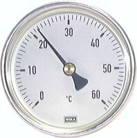 Termometr bimetaliczny poziomy, D100, 0-60°C, 60mm
