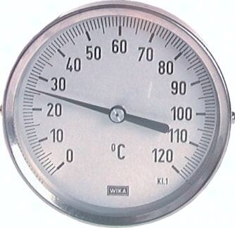 Termometr bimetaliczny poziomy, D80, 0-120°C, 63mm