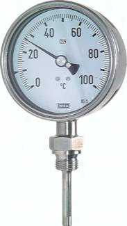 Termometr bimetaliczny, pionowy D63, 0-600°C, 100mm