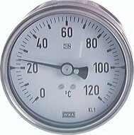 Termometr bimetaliczny poziomy, D100, -50 do +50°C, 63mm