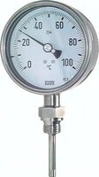 Termometr bimetaliczny, pionowy D100, 0-400°C, 160mm