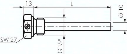 Osłona termometryczna G1/2, D63, 25 bar, stal nierdzewna
