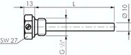 Osłona termometryczna G1/2, 100mm, 25 bar, stal nierdzewna
