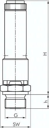 Zawór bezpieczeństwa o wysokiej wydajności TÜV G 1/4 (DN8), 0,65 bar, mosiądz