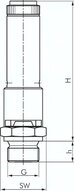 Zawór bezpieczeństwa o wysokiej wydajności TÜV G 1/2 (DN10), 0,90 bar, mosiądz