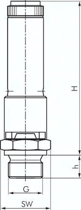 Zawór bezpieczeństwa o wysokiej wydajności TÜV G 1/2 (DN8), 27,00 bar, stal nierdzewna