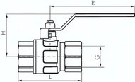 Zawór kulowy, mosiądz, Rp 1-1/2", PN30, do wody pitnej