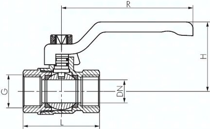 Zawór kulowy Eco-Line Rp 1-1/4", PN25, mosiądz
