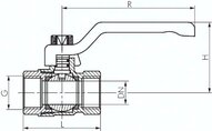 Zawór kulowy Eco-Line Rp 1-1/4", PN25, mosiądz