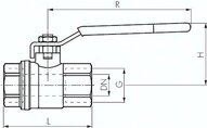 Zawór kulowy, mosiądz, z blokadą, Rp1/4, PN65