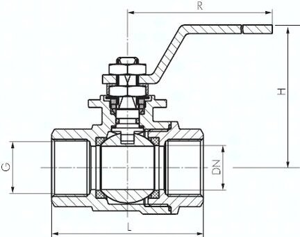 Zawór kulowy, stal nierdzewna, DVGW, Rp 1 1/4", PN 64