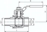 Zawór kulowy, stal nierdzewna, Eco-Line, lekki, R/Rp 1 1/4" (GZ/GW)
