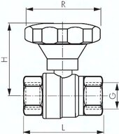 Zawór kulowy z pokrętłem, Rp 1-1/4", PN40, DVGW