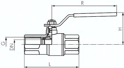Zawór kulowy do tlenu, mosiądz, Rp 1-1/2", PN30, mosiądz
