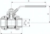 Zawór kulowy 3-częściowy, stal nierdzewna, G 4", PN40