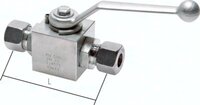 Zawór kulowy hydrauliczny, stal nierdzewna, do rurki 22 L, PN160