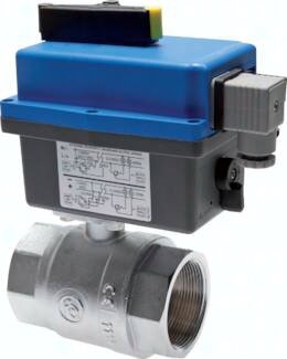 Zawór kulowy z napędem elektrycznym, G 1/4", 110-240V AC/DC, mosiądz , wersja sanitarna
