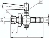 Zawór czerpalny, stal nierdzewna G1/2 (do węża 13 mm), PN 6