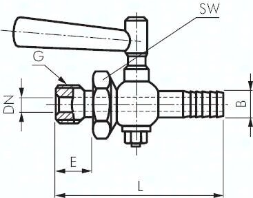 Zawór czerpalny, stal nierdzewna G3/4 (do węża 19 mm), PN 6