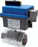 Zawór kulowy z napędem elektrycznym, G 1", 24V AC/DC, mosiądz , wersja sanitarna