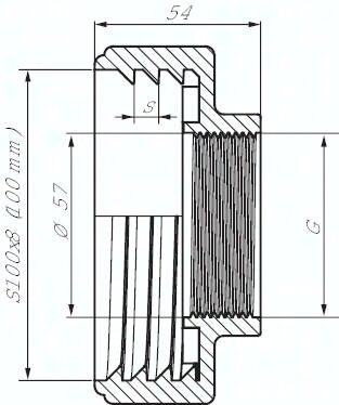 Złącze do pojemnika IBC, S100 x 8(GW) - G 2"(GW)