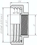 Złącze do pojemnika IBC, S100 x 8(GW) - G 2"(GW)