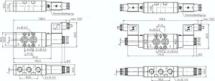 Elektrozawór 5/2 NAMUR G1/4, bistabilny, 24 V DC