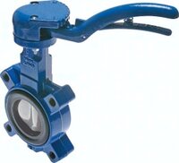 Przepustnica międzykołnierzowa ręczna, DN80/PN25 GGG40/GGG40 z powłoką epoksydową/EPDM
